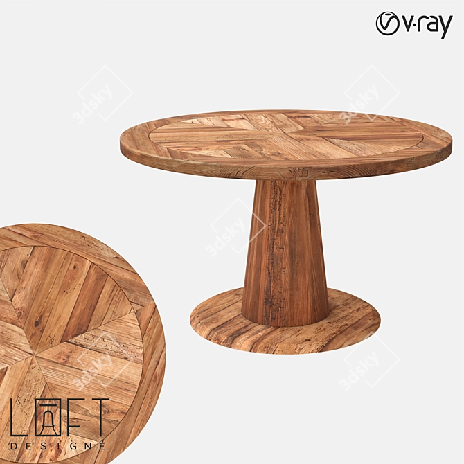 LoftDesigne 60211: Stylish Wooden Table 3D model image 1