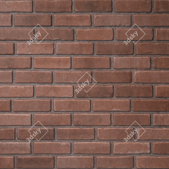 Brick Red Masonry: Detailed Textures 3D model image 3