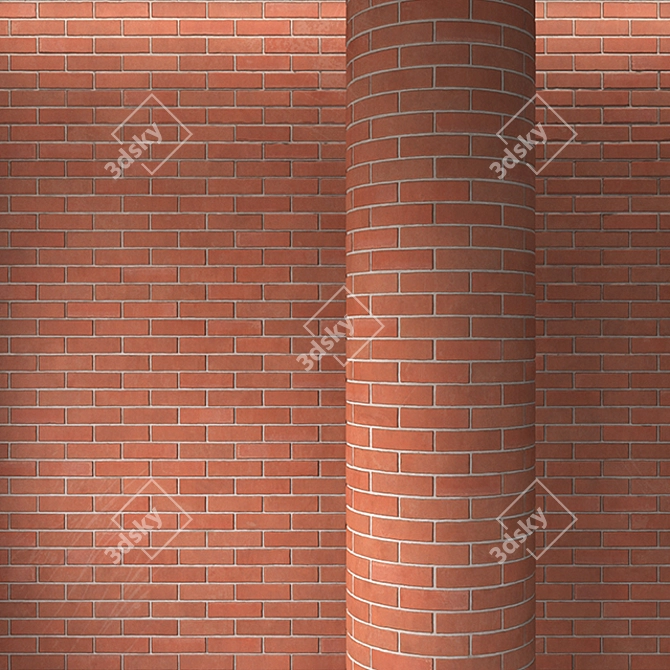 Red Brick Masonry: High Resolution Textures 3D model image 1