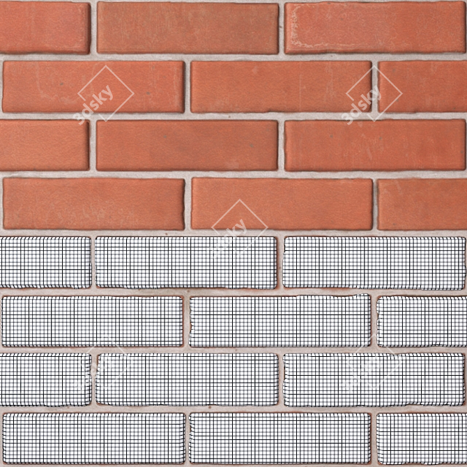 Red Brick Masonry: High Resolution Textures 3D model image 2