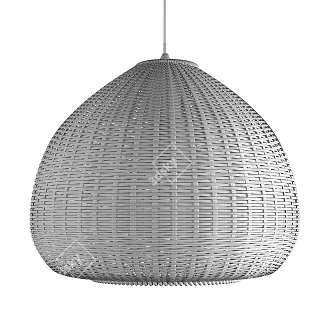 Ratan Yellow Pendant Lamp 3D model image 3