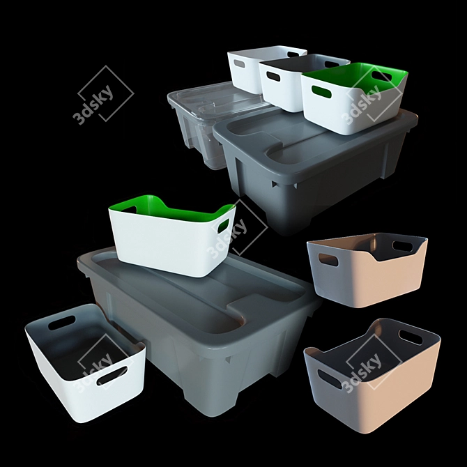 Organize with IKEA: Practical Plastic Storage Box 3D model image 1