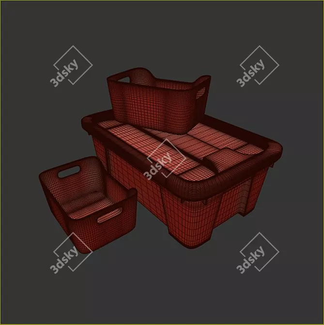 Organize with IKEA: Practical Plastic Storage Box 3D model image 3