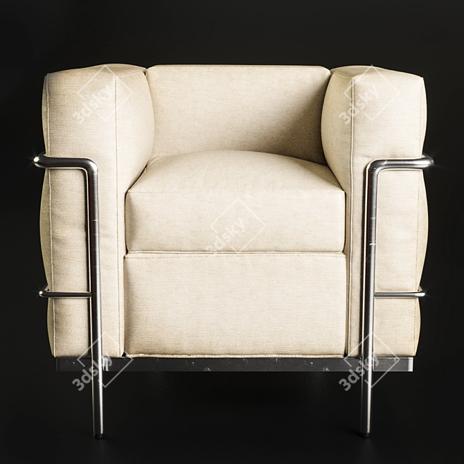 Modern Armchair Lc2-Poltrona by Le Corbusier 3D model image 3
