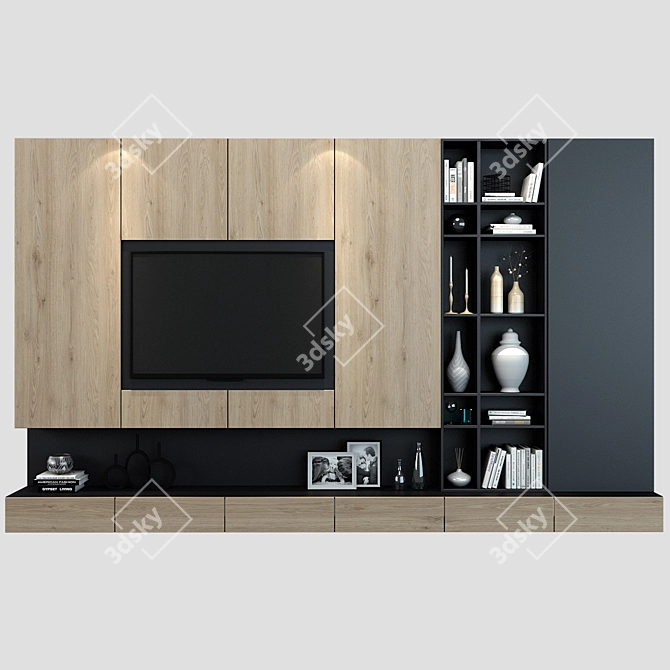 Versatile TV Shelf: Organize and Display 3D model image 1