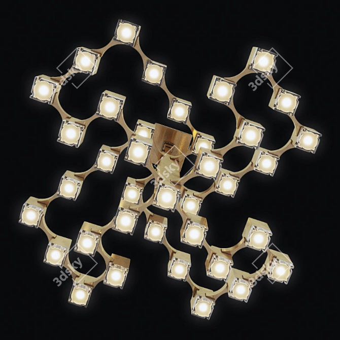 Luxury Cubic Chandelier by Sciolari 3D model image 2