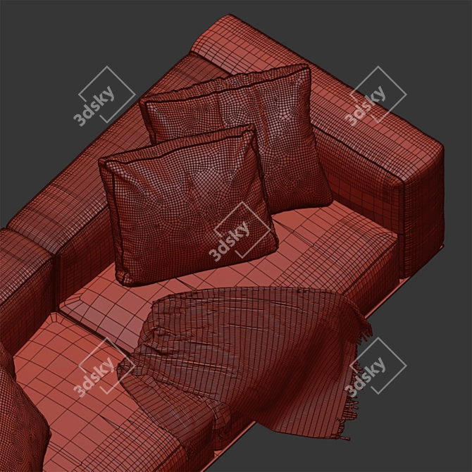 Elegant Flexform Grandemare Sofa 3D model image 3