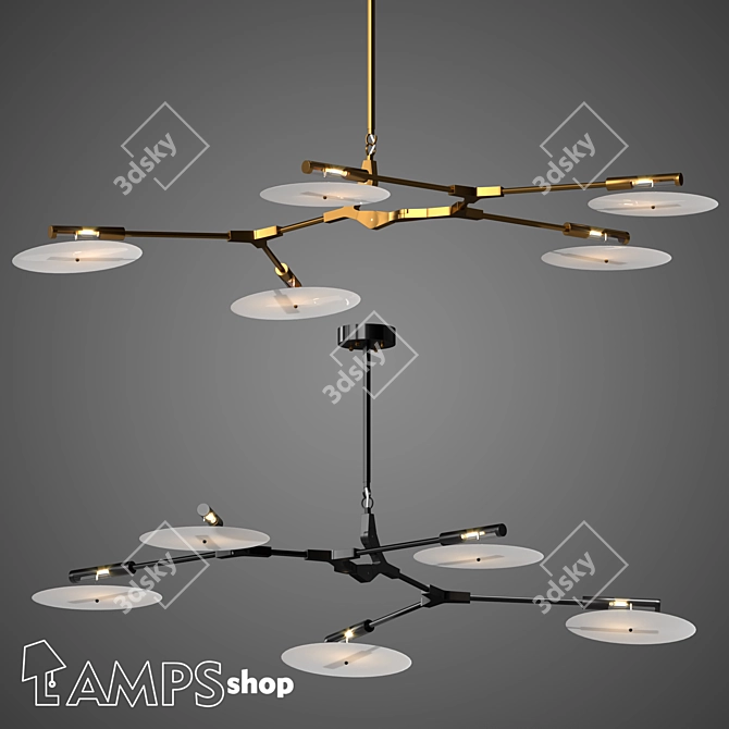 Modern Crystal Chandelier: IFON 3D model image 1