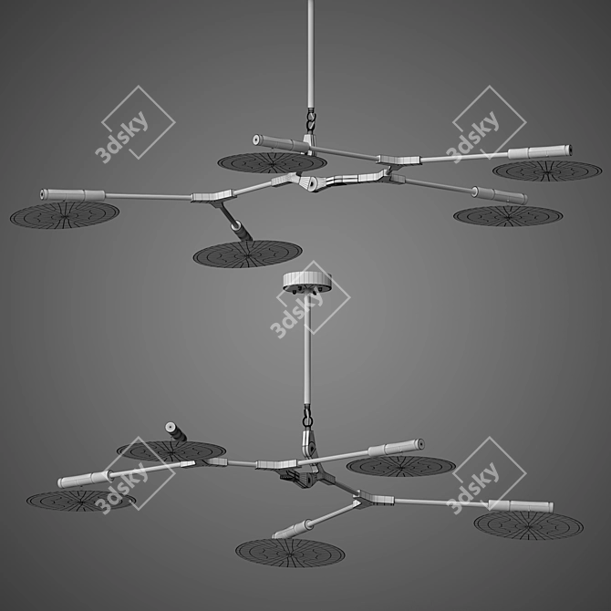 Modern Crystal Chandelier: IFON 3D model image 2