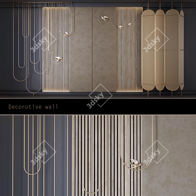 Elegant Decorative Wall Art 3D model image 1