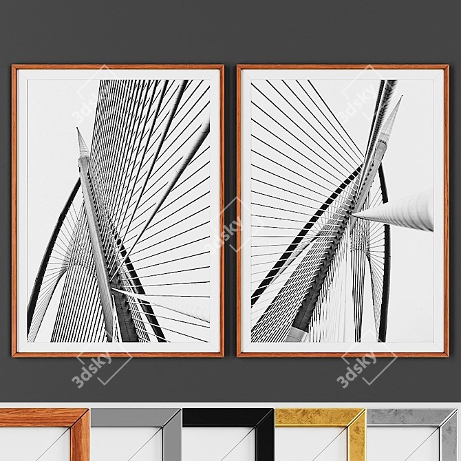 Elegant Frame Set: 2 Pictures, 5 Options 3D model image 1