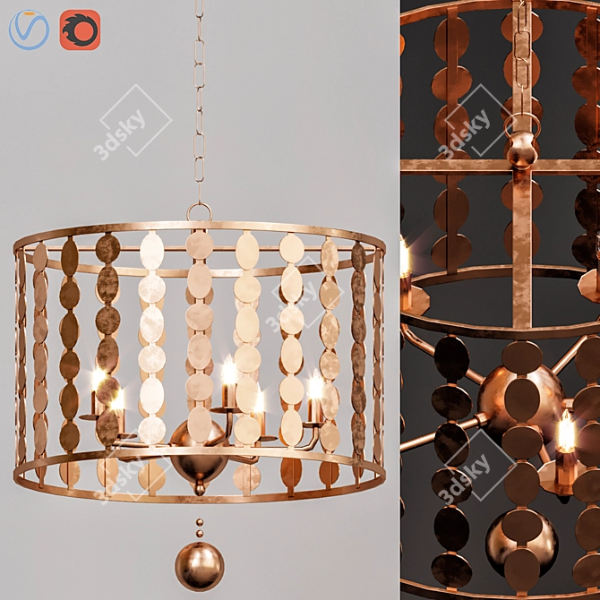 Elegant Layla Light Chandelier 3D model image 1