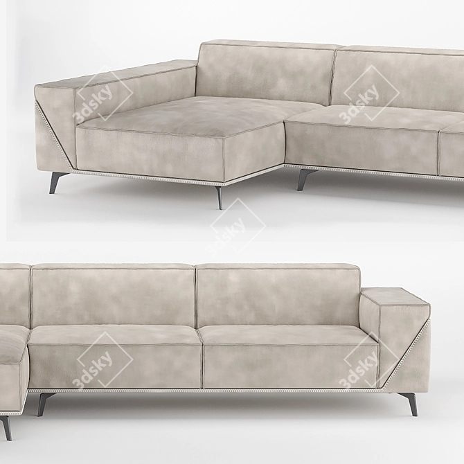 Modern Comfort: Gamma Design's Edwin Sofa 3D model image 1