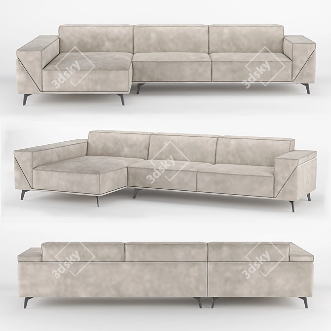 Modern Comfort: Gamma Design's Edwin Sofa 3D model image 2