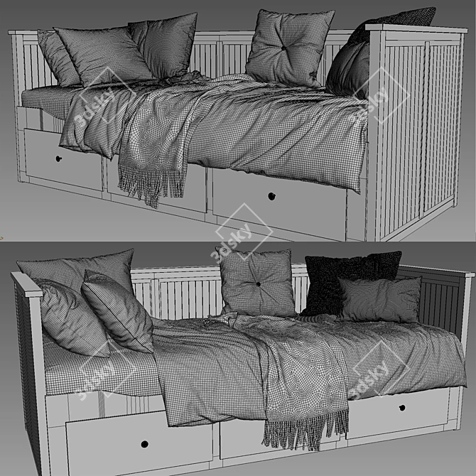 IKEA HEMNES Day Bed - Space-saving and Stylish 3D model image 3