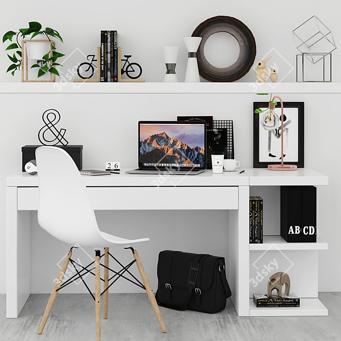 Modern Office Essential: Workplace Ikea 3D model image 3