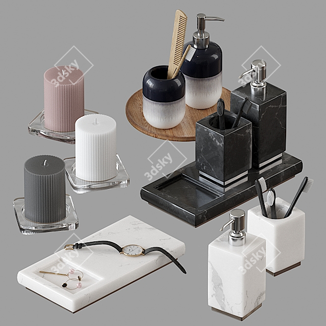 Title: H&M Bath Decor Set 3D model image 1