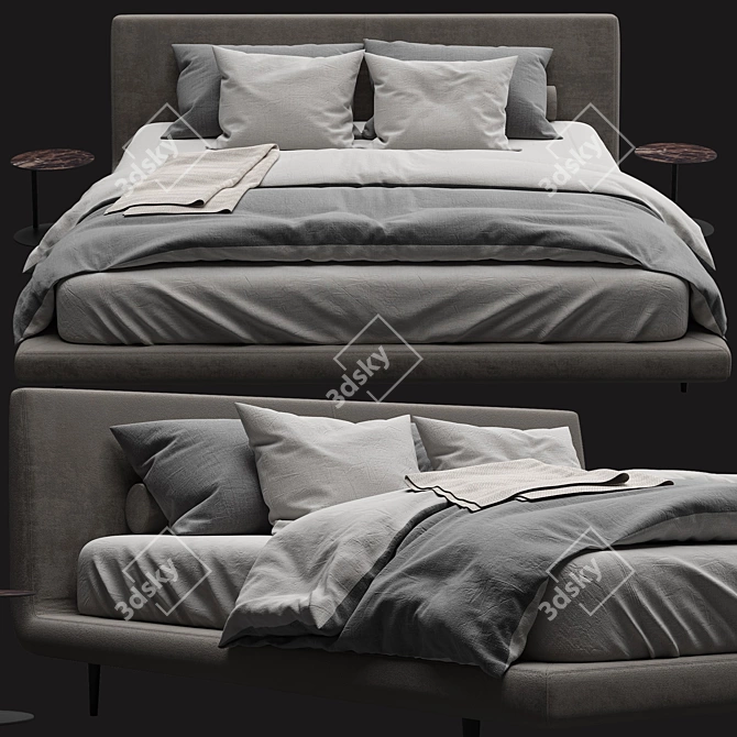 Elegant TULISS Bed: Modern & Stylish 3D model image 1