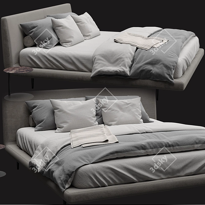 Elegant TULISS Bed: Modern & Stylish 3D model image 2