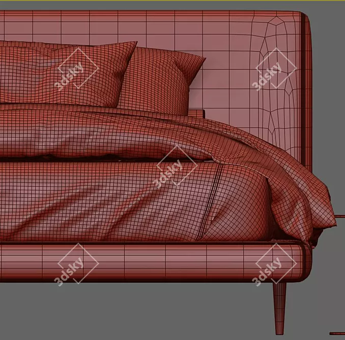 Elegant TULISS Bed: Modern & Stylish 3D model image 3