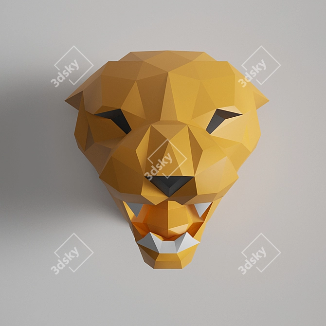 Tiger Head 3D Paper Sculpture 3D model image 2