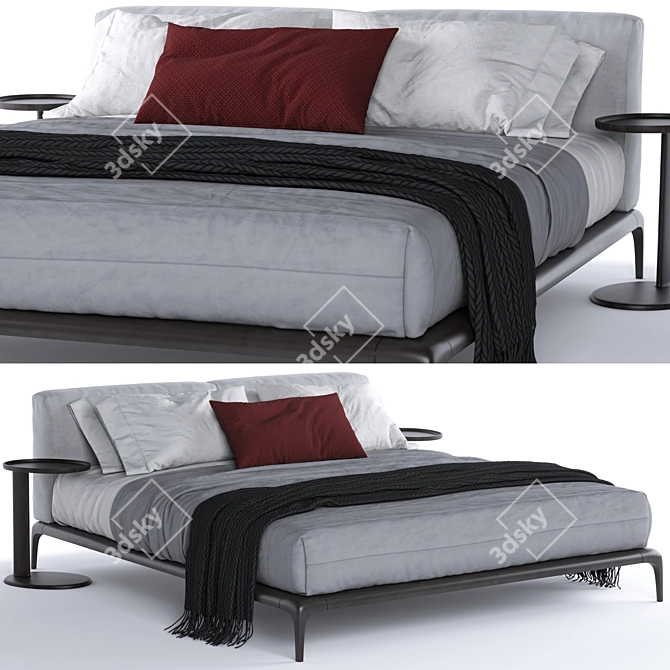 Modern Park Bed - Elegant and Spacious 3D model image 1