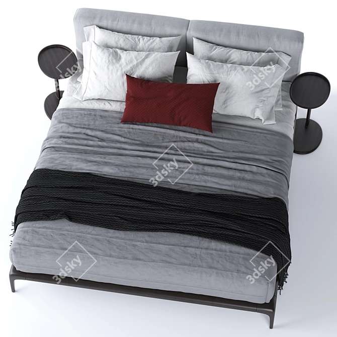 Modern Park Bed - Elegant and Spacious 3D model image 2