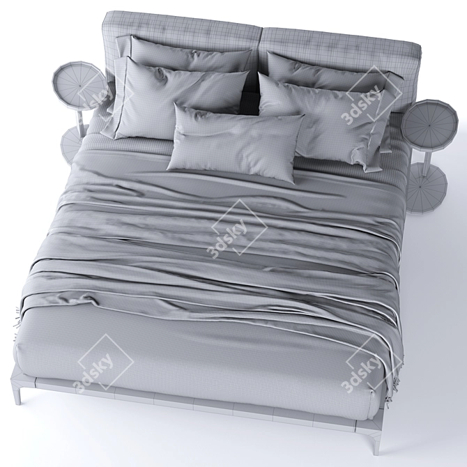 Modern Park Bed - Elegant and Spacious 3D model image 3