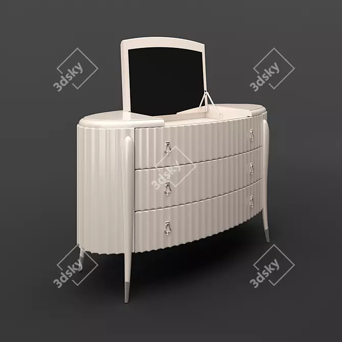 RIMINI Beige Lacquered Chest 3D model image 1