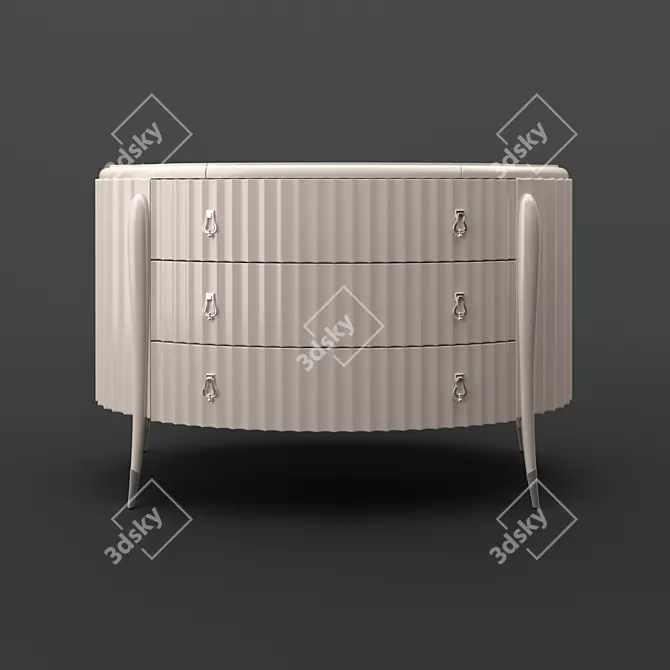 RIMINI Beige Lacquered Chest 3D model image 2