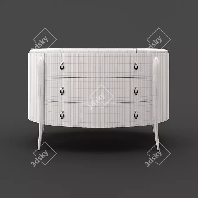 RIMINI Beige Lacquered Chest 3D model image 3