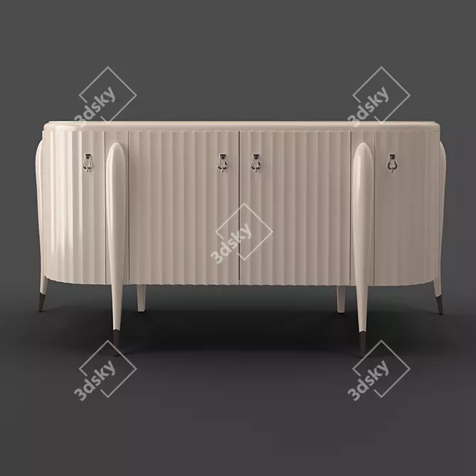 RIMINI Buffet by Fratelli Barri: Elegant Beige Lacquer Finish 3D model image 1