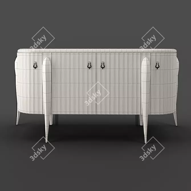 RIMINI Buffet by Fratelli Barri: Elegant Beige Lacquer Finish 3D model image 2