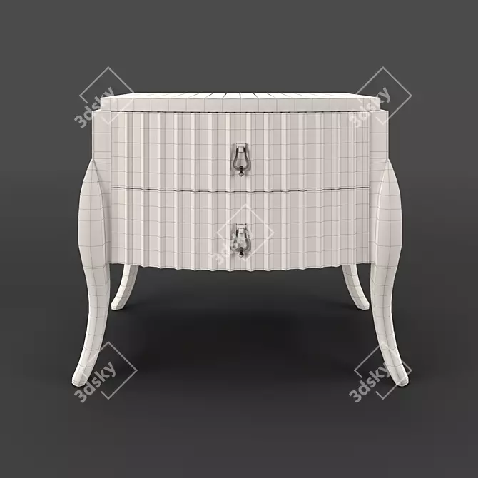 RIMINI Bedside Table: Pearl White Lacquer 3D model image 3