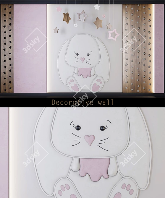 Bunny Wall Panels for Kids 3D model image 1