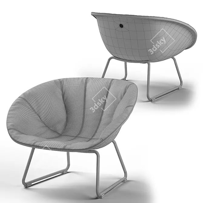 Sleek Gliss Lounge: Customizable Design 3D model image 2