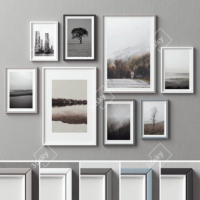 Multicolor Picture Frame Set 3D model image 1