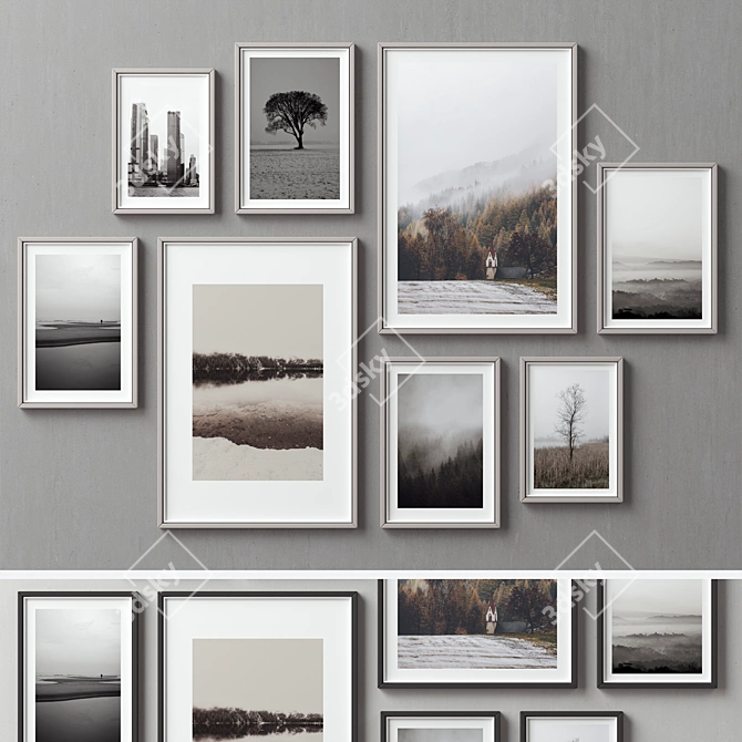 Multicolor Picture Frame Set 3D model image 2