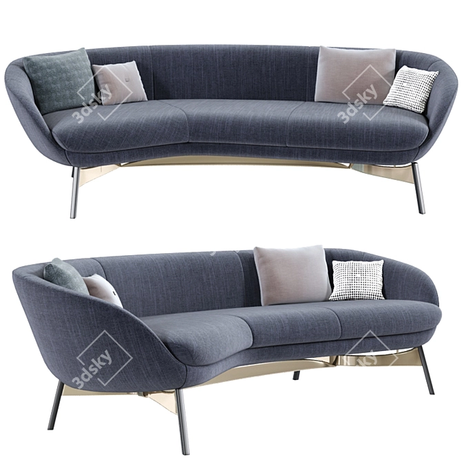 Luxury Minotti Russell Sofa Set 3D model image 1