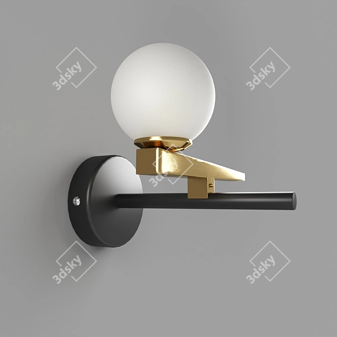 Modern Black and Brass Metal Bird 40.2922 Pendant Light 3D model image 1