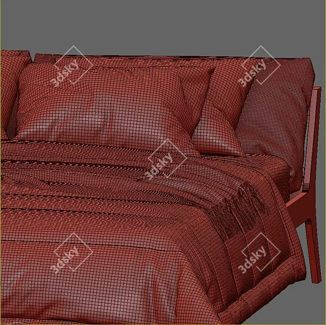 Mellow Bed: Modern Comfort and Style 3D model image 3