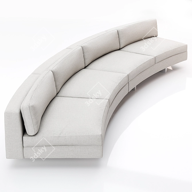 Modular Linen Off the Wall Sofa 3D model image 2