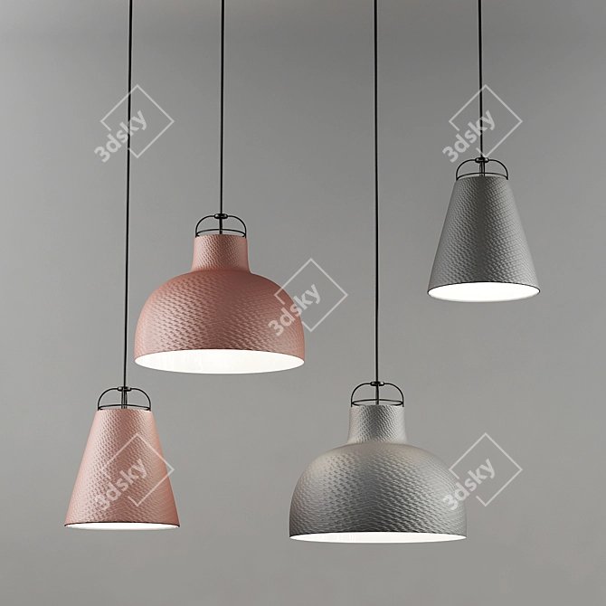 Sculptural Pendant Lamps by Michael Wolke 3D model image 1