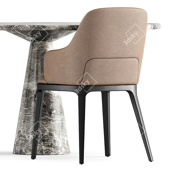 DOA Frag, Leaf Neutra: Stylish Table and Chair Set 3D model image 7