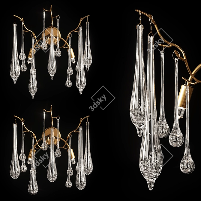 Elegant Drop Hanger Wall Lamp 3D model image 1