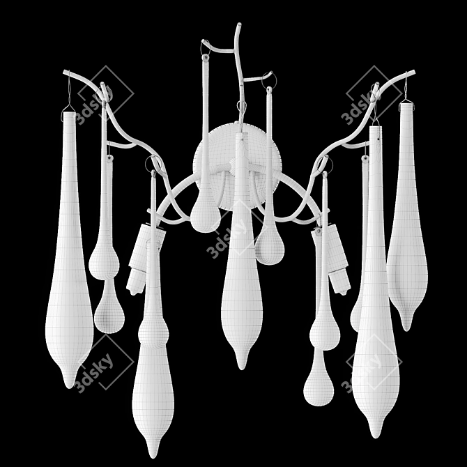 Elegant Drop Hanger Wall Lamp 3D model image 2