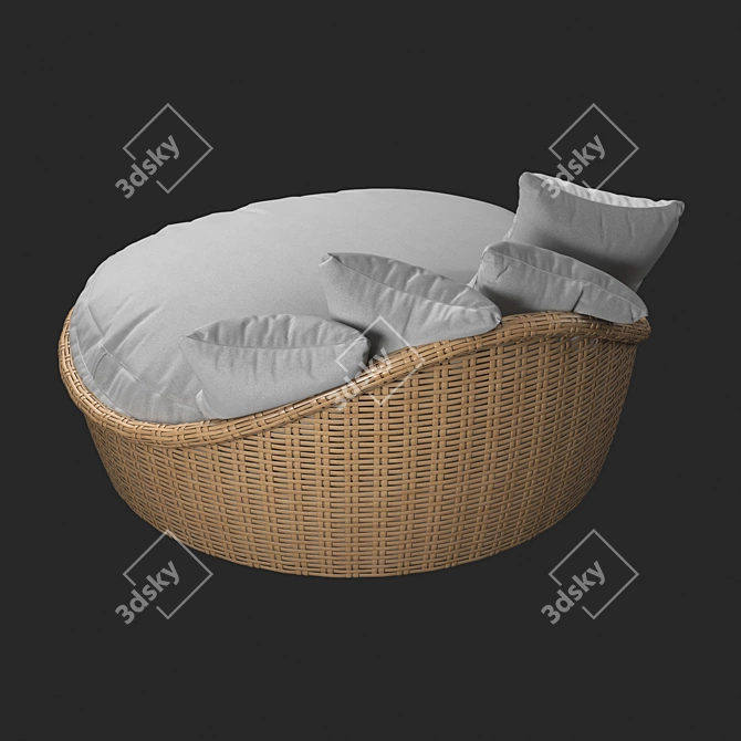 Sunset West Leucadia Wicker Daybed - Stylish Outdoor Lounging 3D model image 2