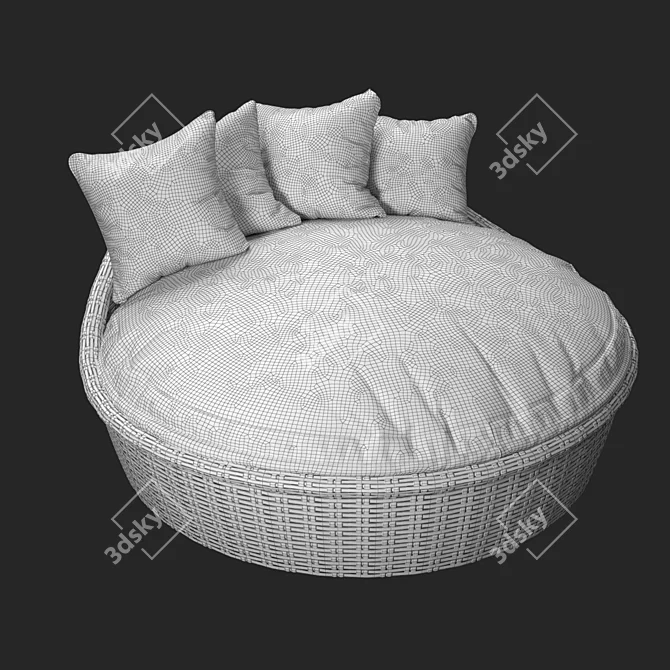 Sunset West Leucadia Wicker Daybed - Stylish Outdoor Lounging 3D model image 3