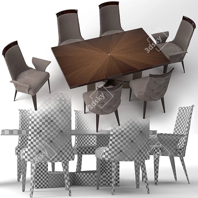 Elegant Coliseum Dining Set 3D model image 3