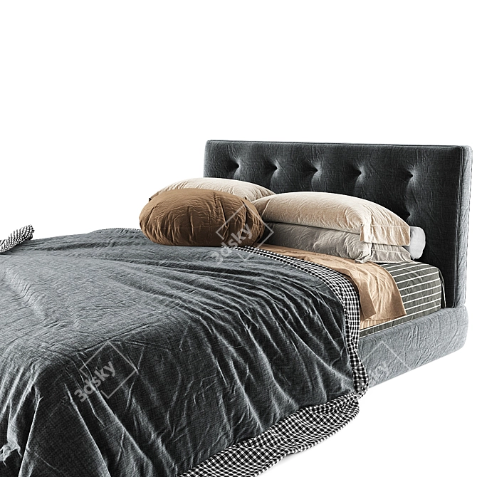 Elegant Bedford Bed by Minotti 3D model image 3